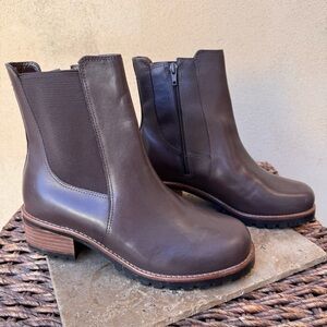 David Tate Brown Leather Lug Sole Santorini Boots Booties Womens 8.5